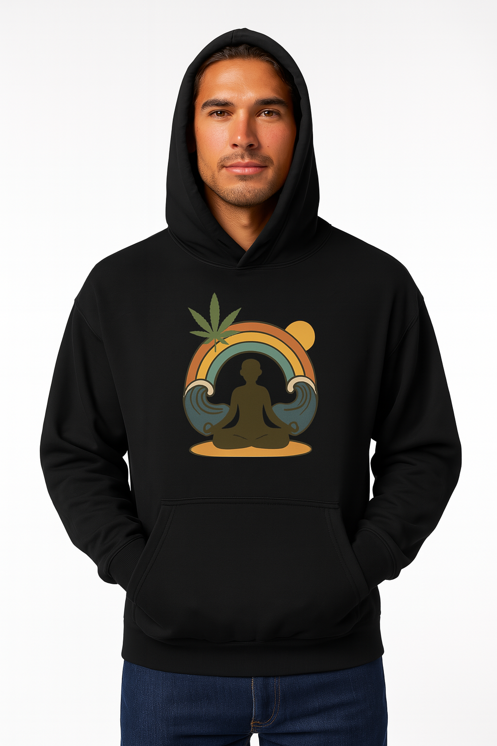 Yoga Vibes Oversize Fleeced Hoodie - Unisex
