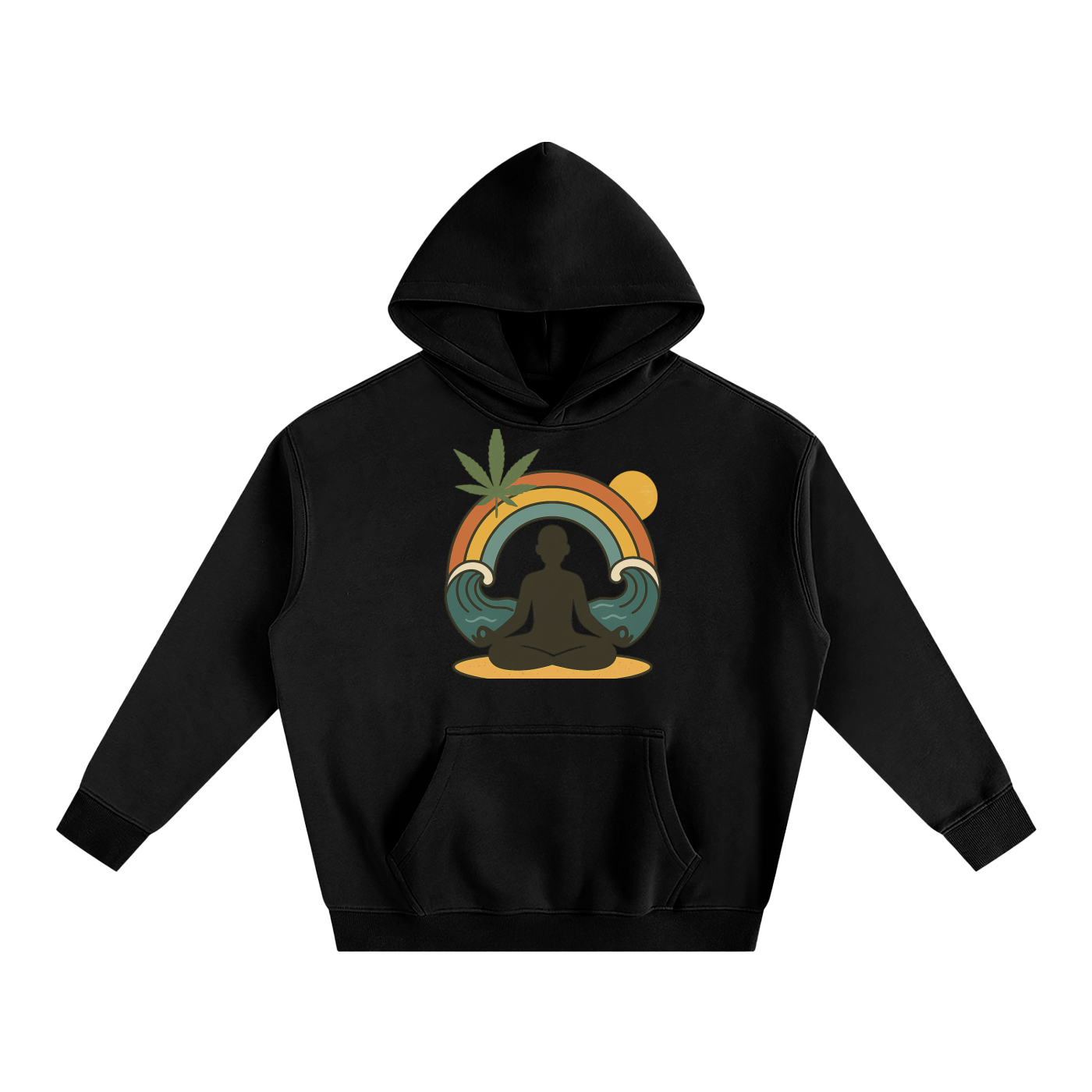 Yoga Vibes Oversize Fleeced Hoodie - Unisex