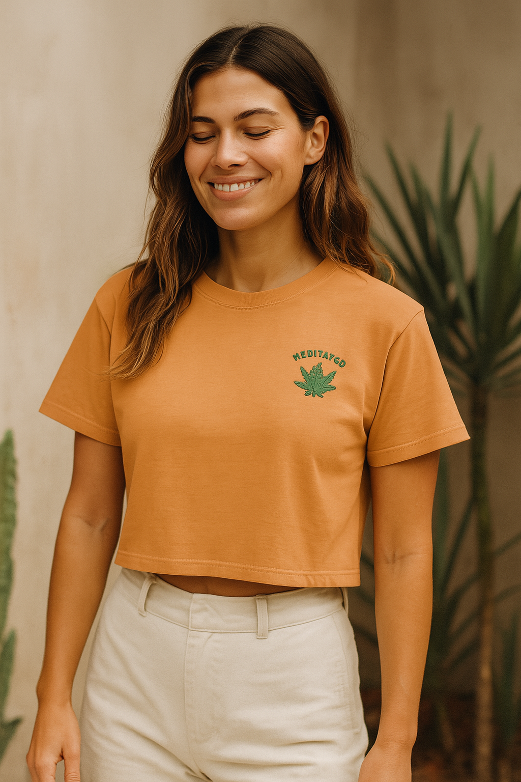 Meditated Snow Washed Crop Top - Women's