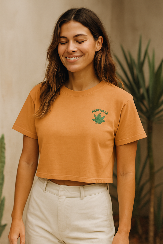 Meditated Snow Washed Crop Top - Women's