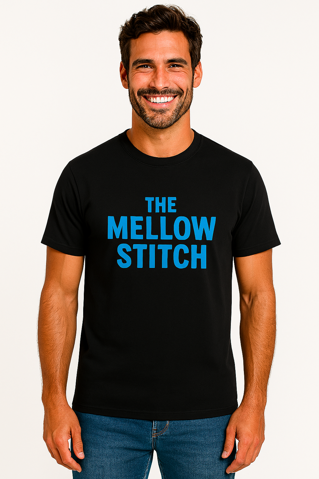 The Mellow Stitch Blue Essential Cotton T-Shirt - Unisex