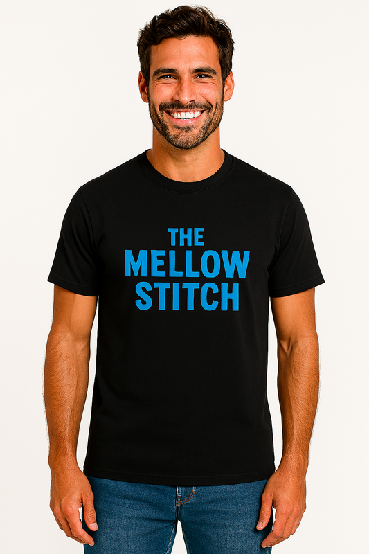 The Mellow Stitch Blue Essential Cotton T-Shirt - Unisex