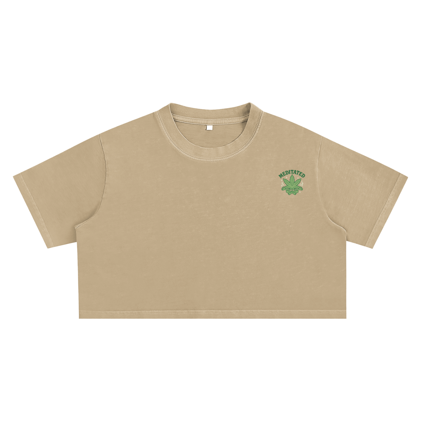 Meditated Snow Washed Crop Top - Women's