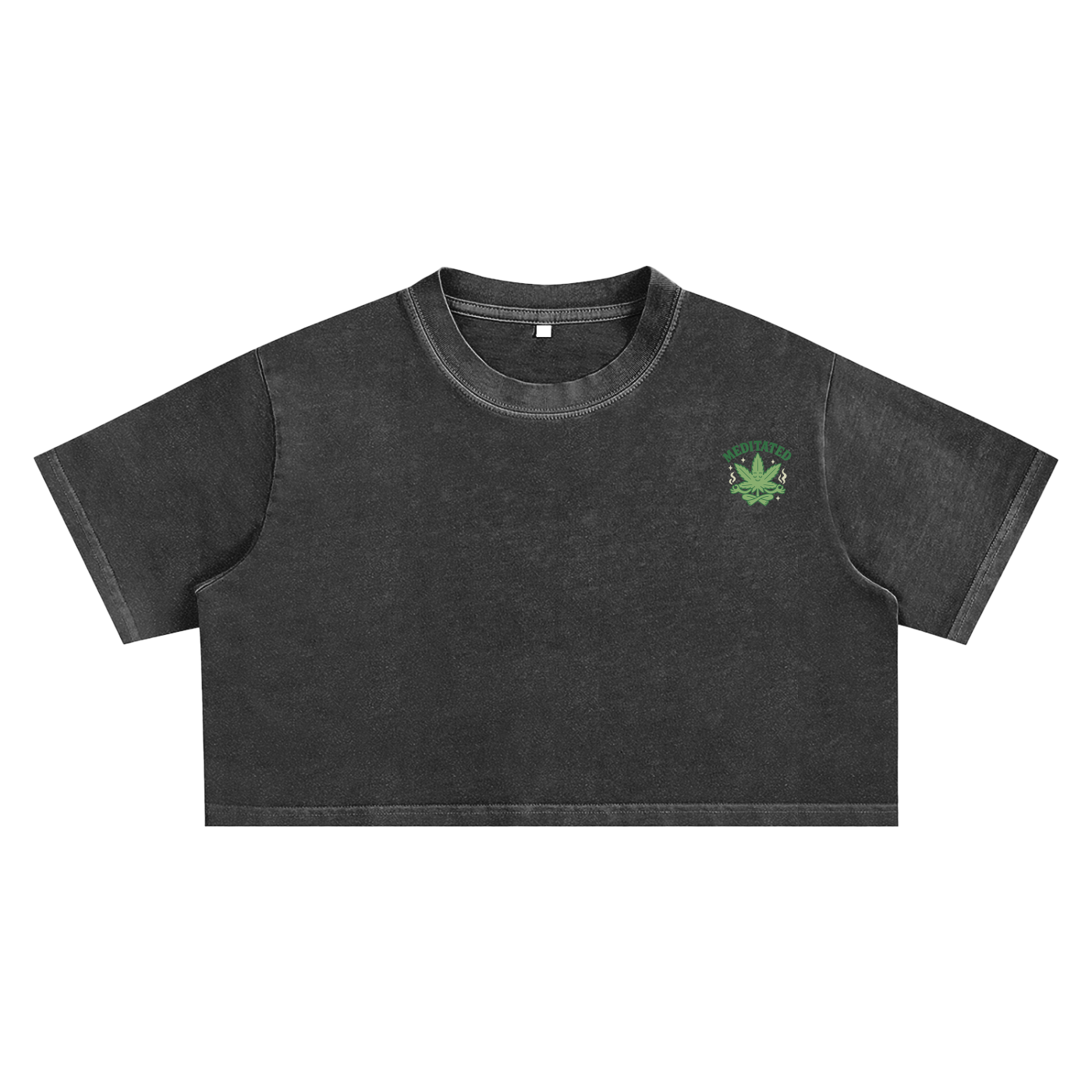 Meditated Snow Washed Crop Top - Women's